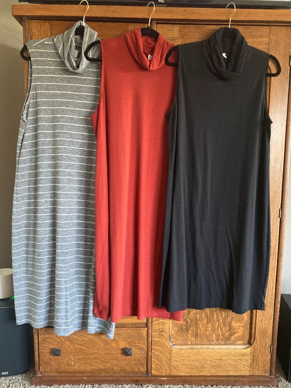Lot of 3 Old Navy sleeveless turtleneck dresses, XL, like new condition